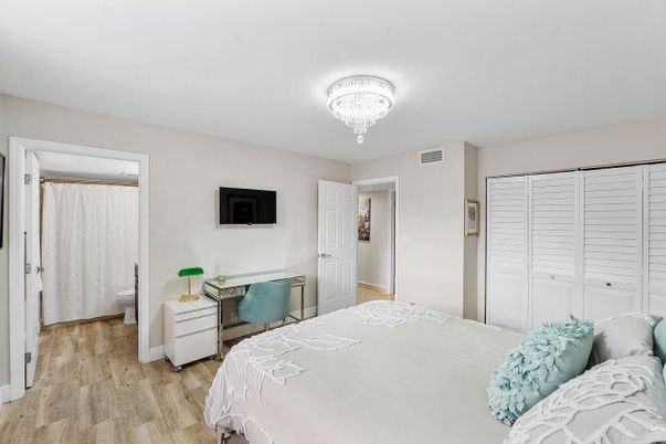Bedroom, Chandelier, Interior, Wood Texture Flooring