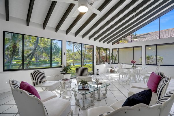 Dining room, Interior, Living room, Sun Room, Water, Wooden Beams