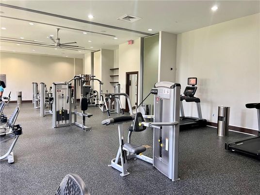 Fitness Equipment, Gym, Interior, Recessed Lighting