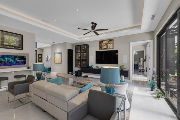 Interior, Living room, Recessed Lighting