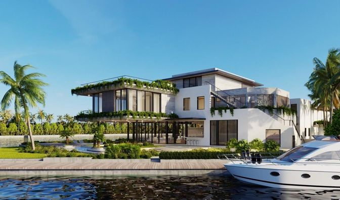 Exterior, Facade, Lake, Modern