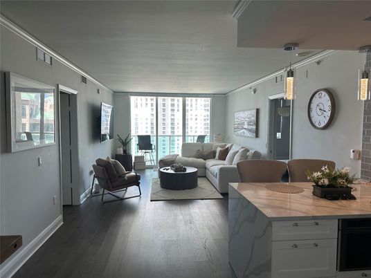 Interior, Living room, Pendant Lights, Wood Texture Flooring