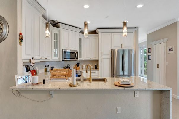 Interior, Kitchen, Pendant Lights, Recessed Lighting, Stainless Steel Appliances