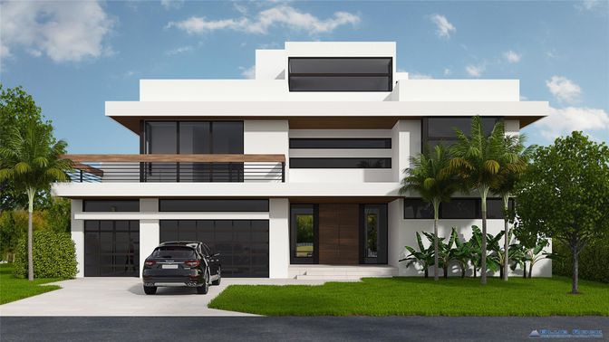 Attached, Exterior, Facade, Modern