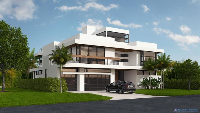 Attached, Exterior, Facade, Modern