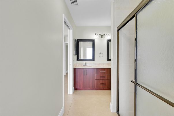 Bathroom, Dual Sink Vanities, Glass Shower, Interior