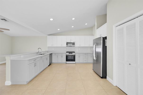 Interior, Kitchen, Recessed Lighting, Stainless Steel Appliances