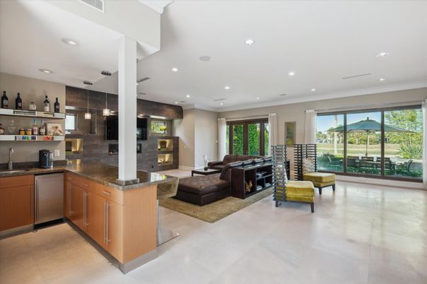 Fireplace, Interior, Living room, Pendant Lights, Recessed Lighting