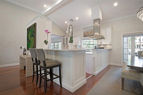 Interior, Kitchen, Recessed Lighting, Wood Texture Flooring