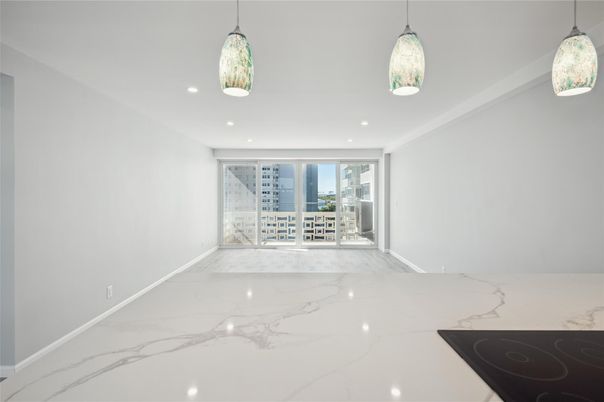 Empty room, Interior, Marble, Pendant Lights, Recessed Lighting
