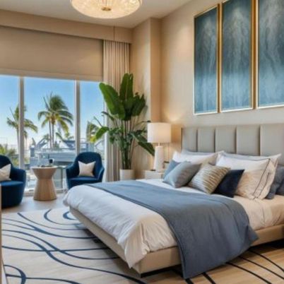Bedroom, Chandelier, Interior, Wood Texture Flooring