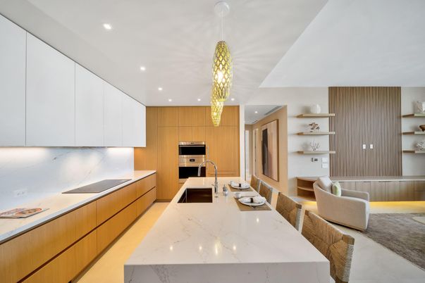 Chandelier, Interior, Kitchen, Pendant Lights, Recessed Lighting, Stainless Steel Appliances