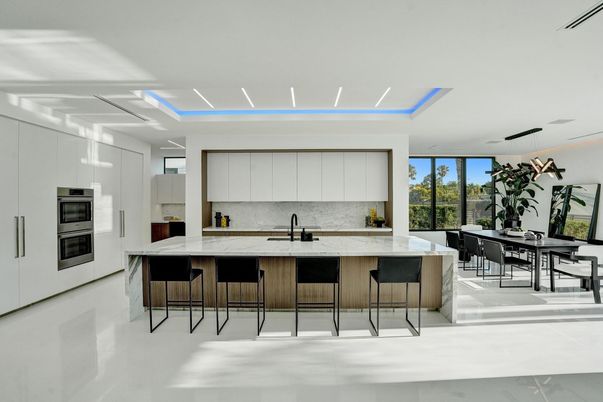 Dining room, Interior, Kitchen, Recessed Lighting