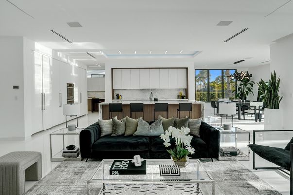 Dining room, Interior, Kitchen, Living room, Recessed Lighting