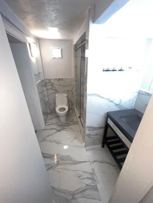 Bathroom, Glass Shower, Interior, Marble, Marble Walls