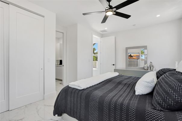 Bedroom, Interior, Marble, Recessed Lighting