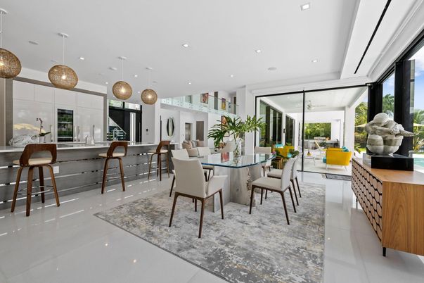 Dining room, Interior, Kitchen, Pendant Lights, Recessed Lighting