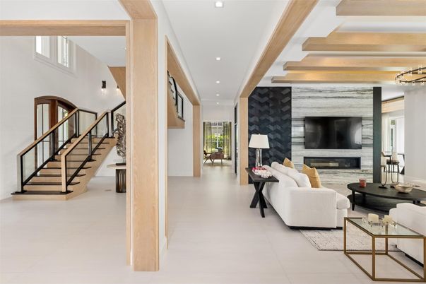 Fireplace, Interior, Living room, Recessed Lighting