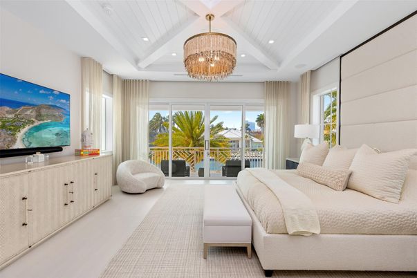 Bedroom, Chandelier, Interior, Recessed Lighting