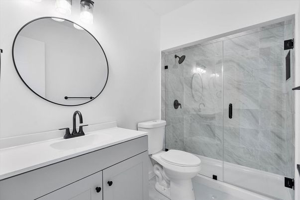 Bathroom, Glass Shower, Interior, Marble Walls