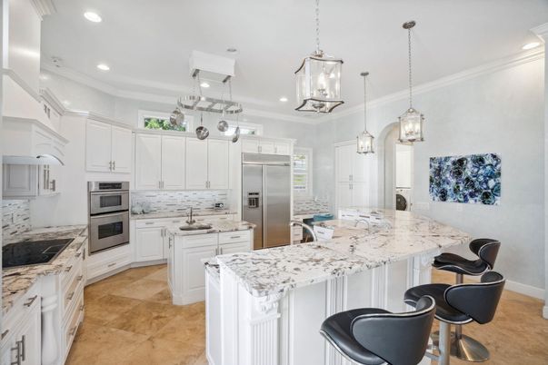 Interior, Kitchen, Pendant Lights, Recessed Lighting, Stainless Steel Appliances