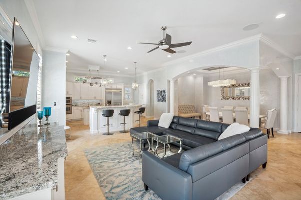 Dining room, Interior, Kitchen, Living room, Pendant Lights, Recessed Lighting