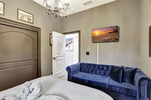 Bedroom, Chandelier, Interior