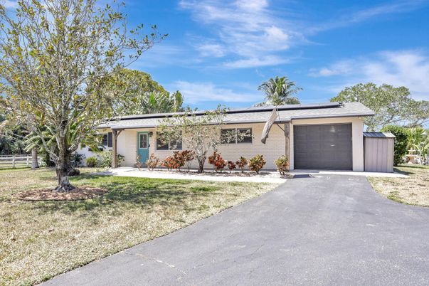 Attached, Backyard, Exterior, Facade, Solar Panels, Ranch