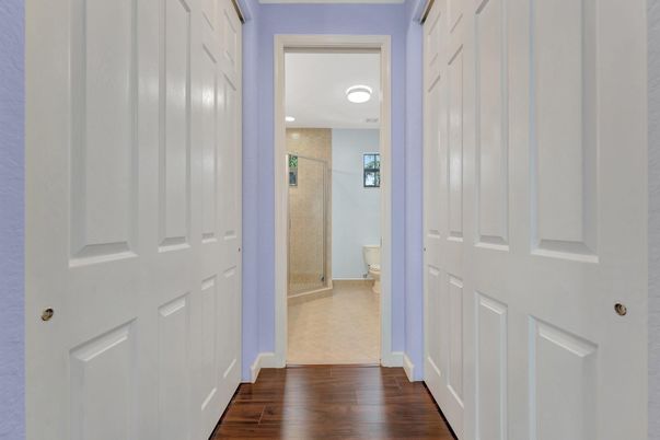 Bathroom, Interior, Recessed Lighting, Wood Texture Flooring