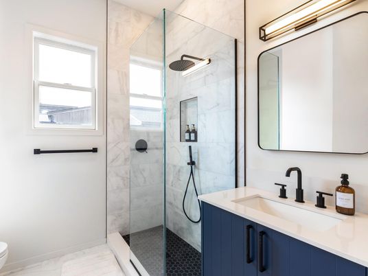 Bathroom, Glass Shower, Interior, Marble, Marble Walls