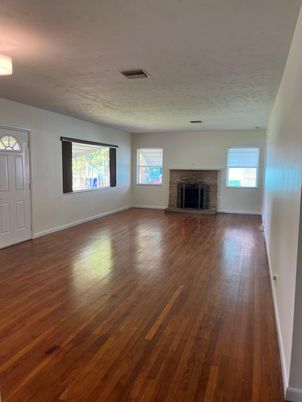 Empty room, Fireplace, Interior, Wood Texture Flooring
