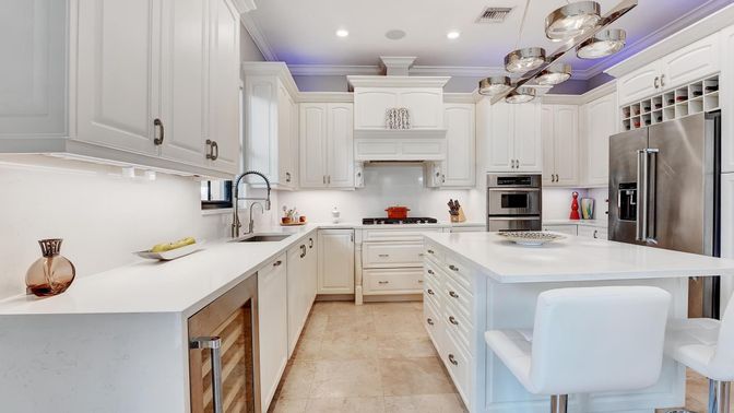 Interior, Kitchen, Pendant Lights, Recessed Lighting, Stainless Steel Appliances