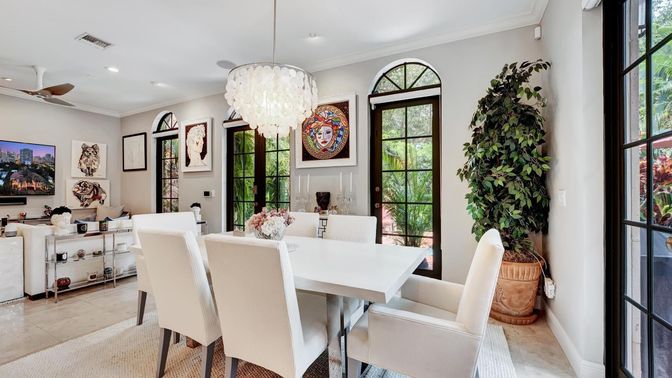 Chandelier, Dining room, Interior, Recessed Lighting