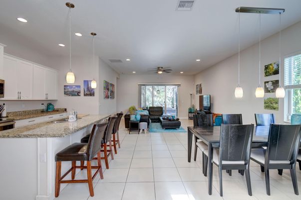 Dining room, Interior, Kitchen, Living room, Pendant Lights, Recessed Lighting