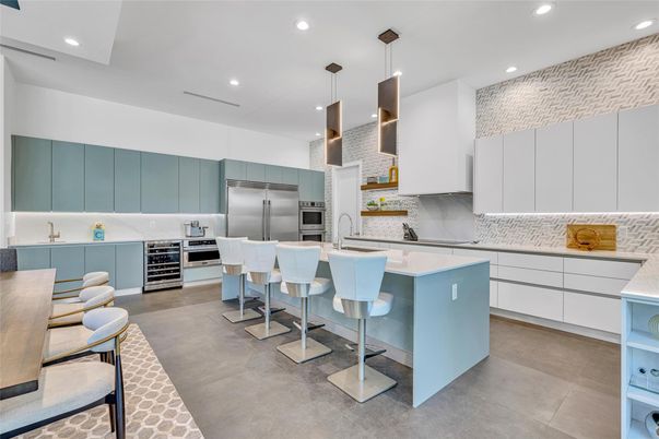 Interior, Kitchen, Pendant Lights, Recessed Lighting, Stainless Steel Appliances