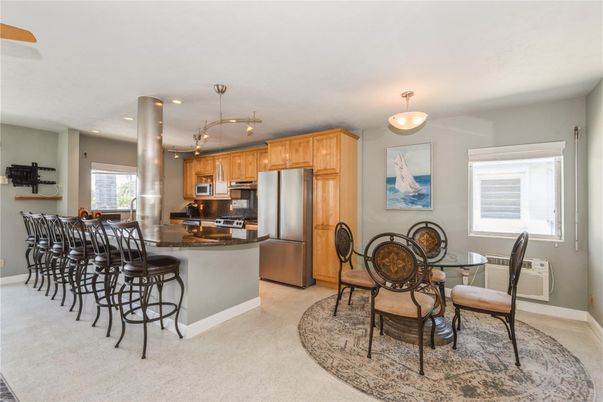 Dining room, Interior, Kitchen, Pendant Lights, Recessed Lighting, Stainless Steel Appliances
