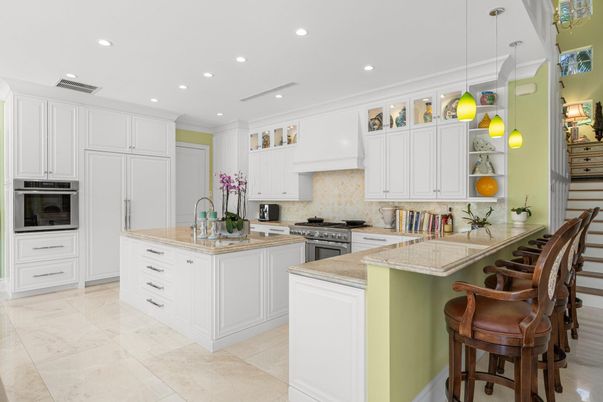 Interior, Kitchen, Pendant Lights, Recessed Lighting, Stainless Steel Appliances
