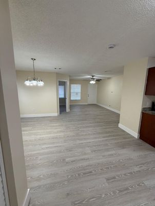 Empty room, Interior, Pendant Lights, Wood Texture Flooring