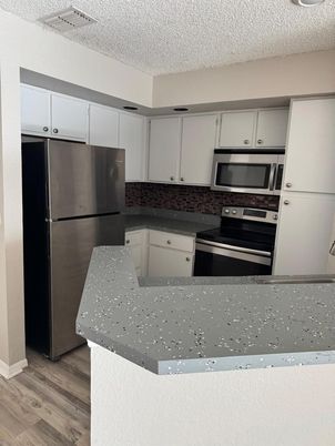 Interior, Kitchen, Stainless Steel Appliances, Wood Texture Flooring