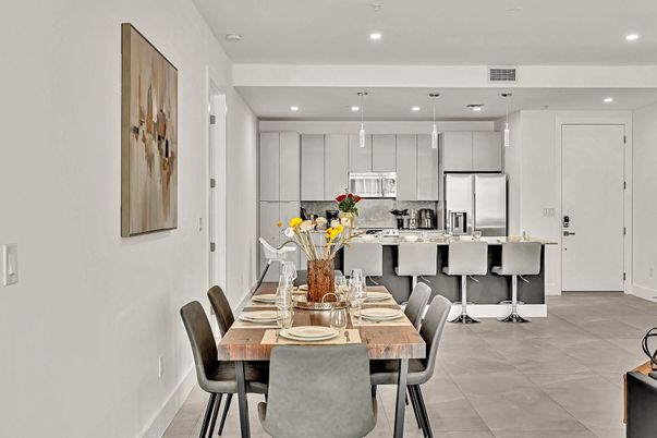 Dining room, Interior, Kitchen, Pendant Lights, Recessed Lighting