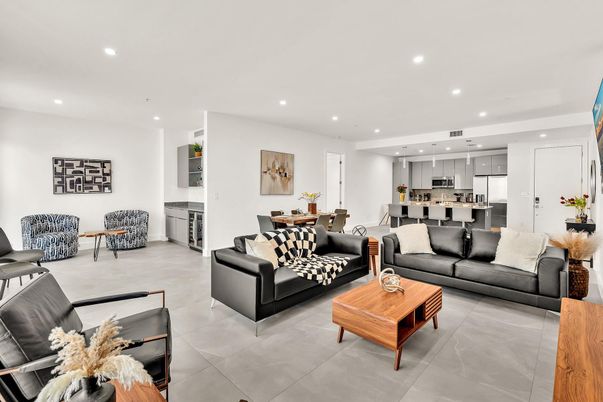 Dining room, Interior, Kitchen, Living room, Recessed Lighting, Stainless Steel Appliances