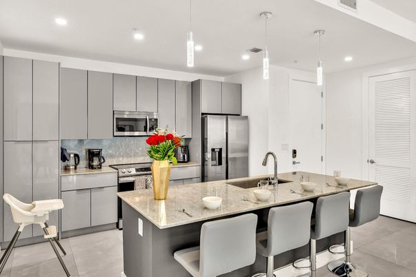 Interior, Kitchen, Pendant Lights, Recessed Lighting, Stainless Steel Appliances