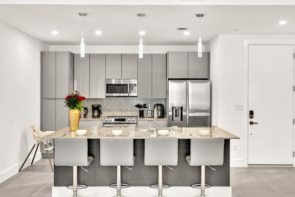 Interior, Kitchen, Pendant Lights, Recessed Lighting, Stainless Steel Appliances