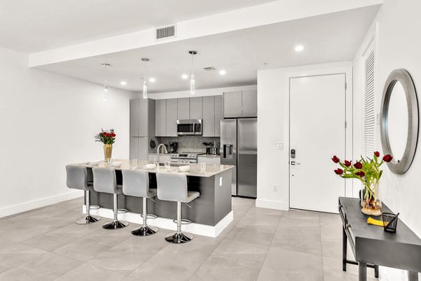Interior, Kitchen, Pendant Lights, Recessed Lighting, Stainless Steel Appliances