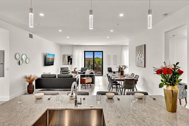 Dining room, Interior, Living room, Pendant Lights, Recessed Lighting
