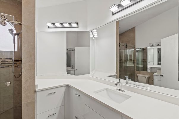 Bathroom, Dual Sink Vanities, Glass Shower, Interior