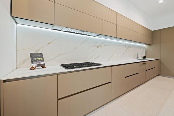 Interior, Kitchen, Marble Walls, Recessed Lighting