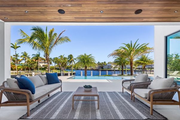 Exterior, Recessed Lighting, Water, Wooden Ceilings