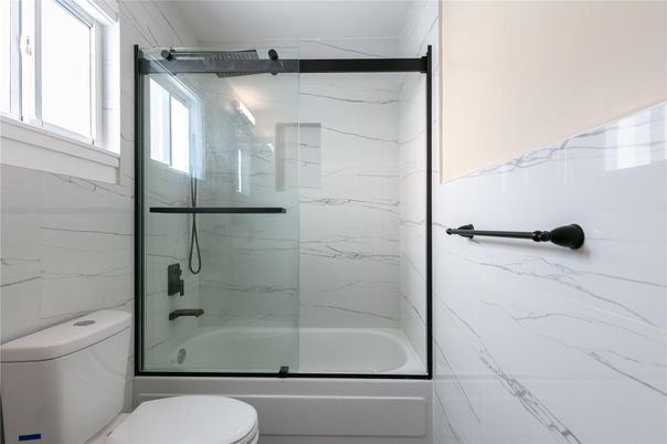 Bathroom, Glass Shower, Interior, Marble Walls
