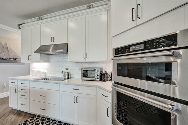 Interior, Kitchen, Stainless Steel Appliances, Wood Texture Flooring